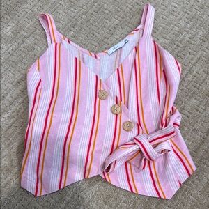 Lush Pink and Red Camisole with Wrap Design